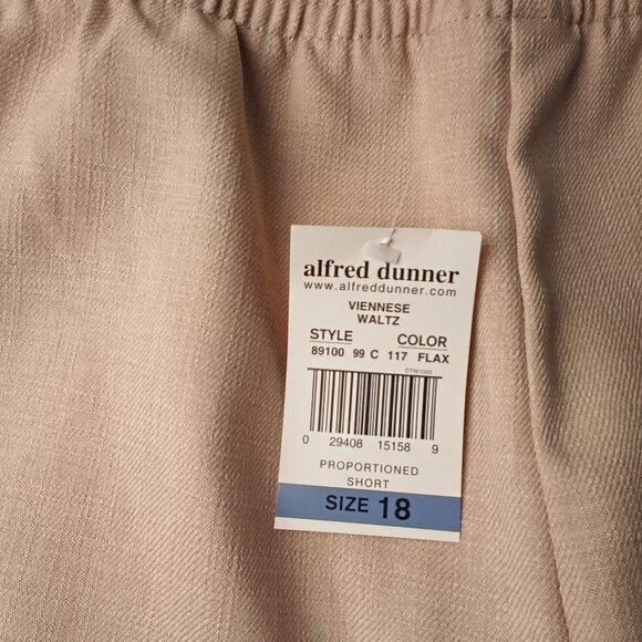 NWT Alfred Dunner Pants Size 18 Short Viennese Waltz Wide Leg High Rise Beige - Picture 4 of 10